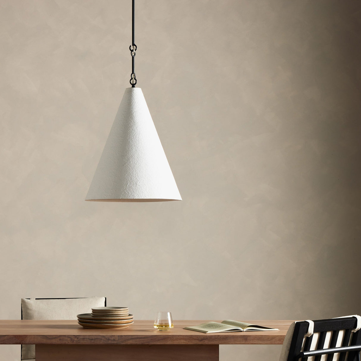 Grazia Pendant in Matte White Plaster from Four Hands - Luna Furniture