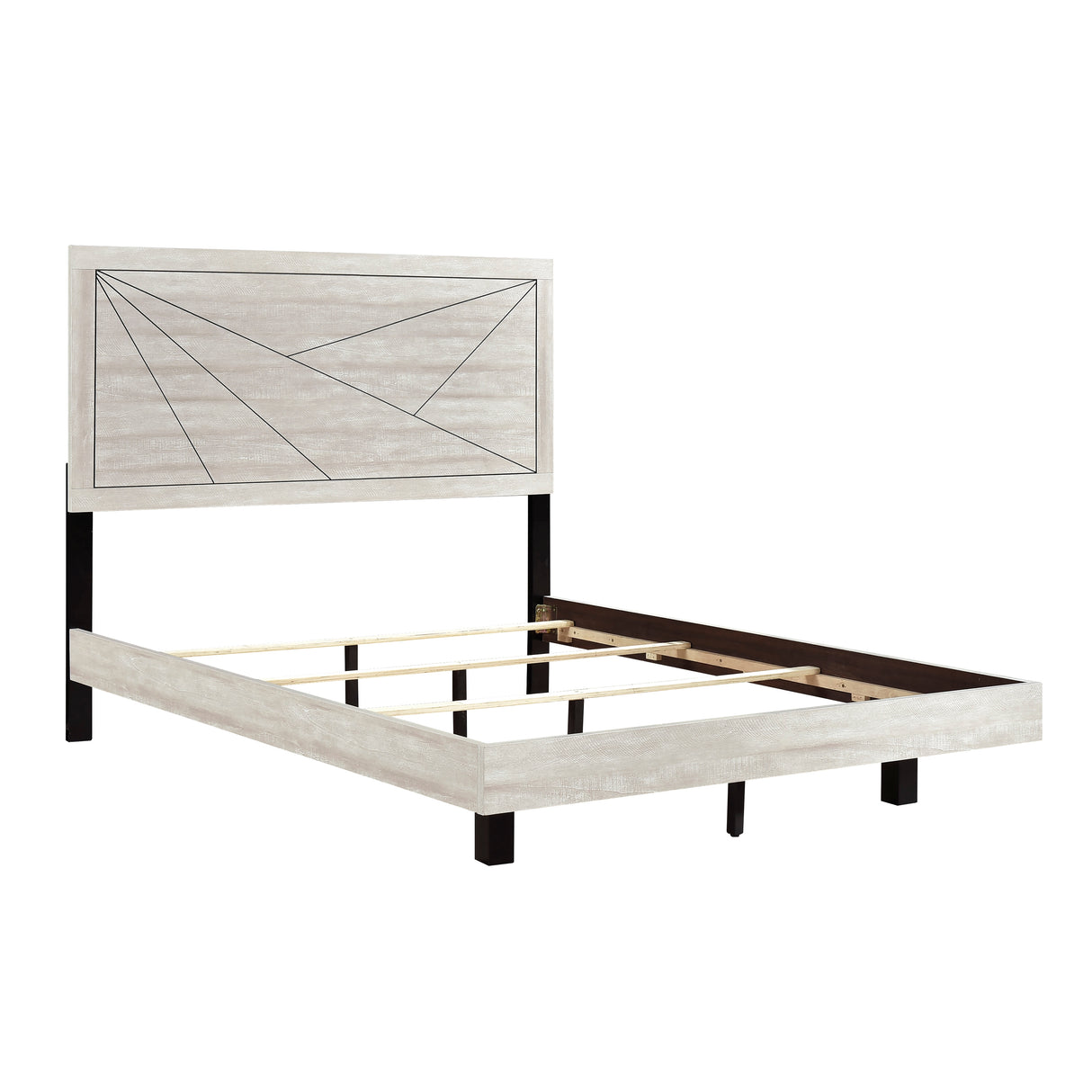 Aspen Gray Oak 4pc Set (QB+NS+DR+MR) from Homelegance - Luna Furniture