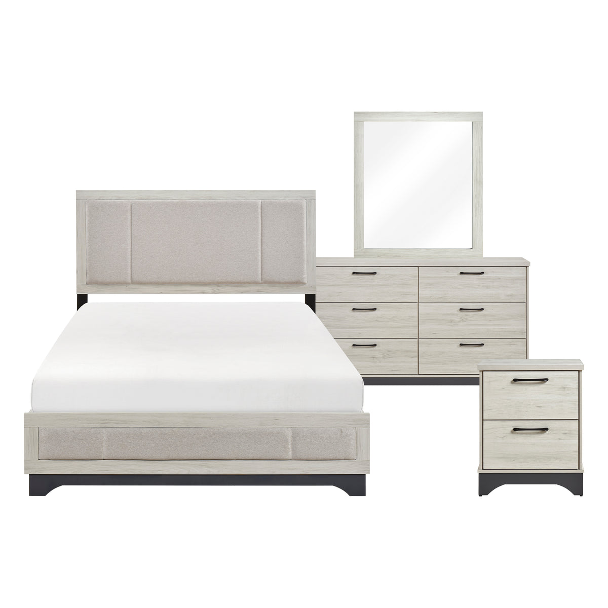 Westport White Oak/Gray 5pc Set (QB+NS+DR+MR+CH) from Homelegance - Luna Furniture