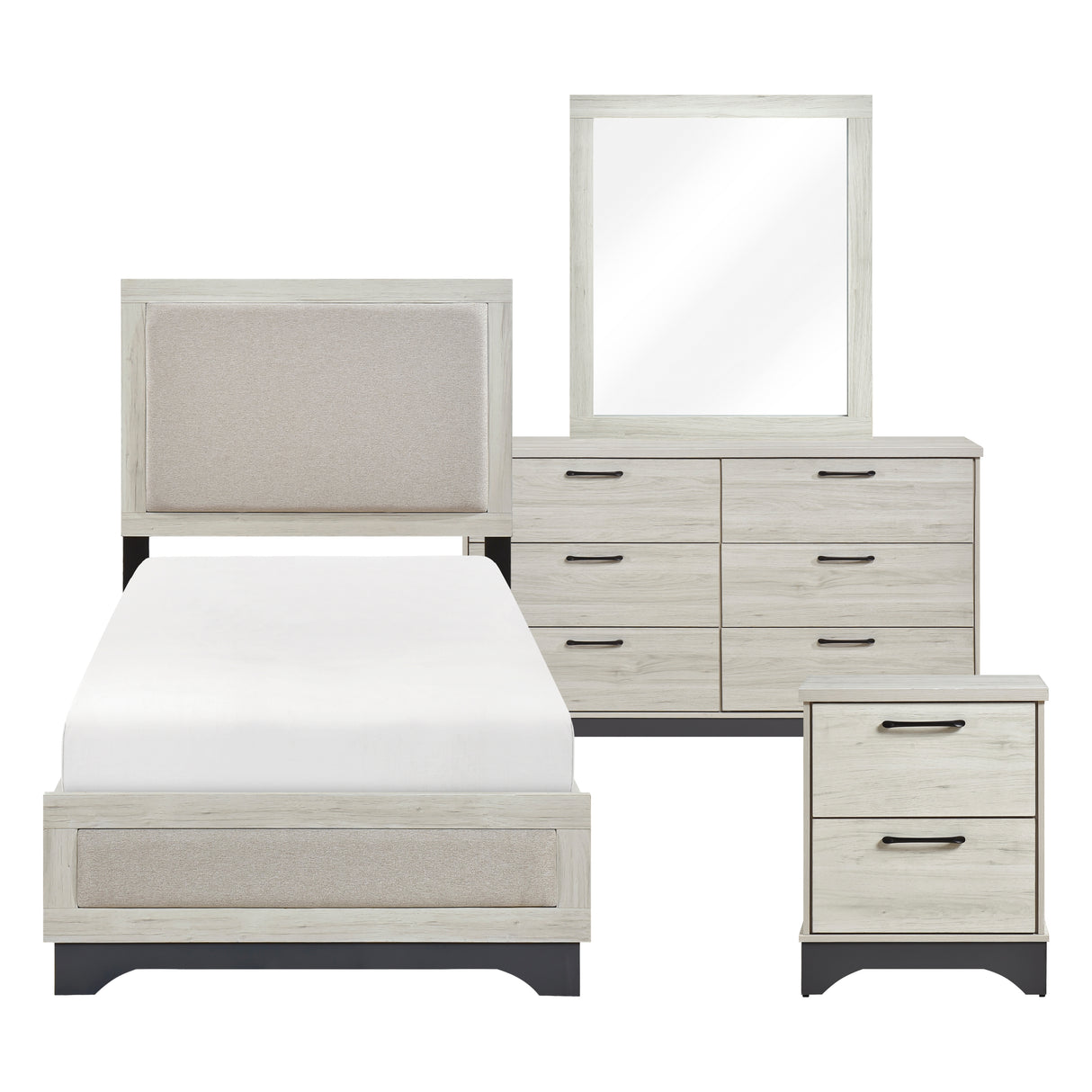 Westport White Oak/Gray 4pc Set (TB+NS+DR+MR) from Homelegance - Luna Furniture
