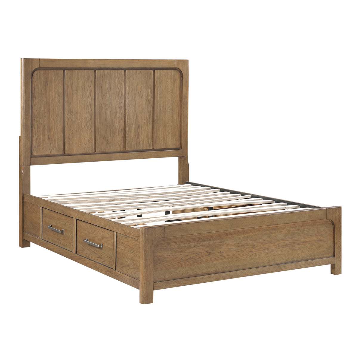 Charlotte Light Brown Storage Platform Queen Bed, Dresser, Mirror, and Nightstand from Homelegance - Luna Furniture