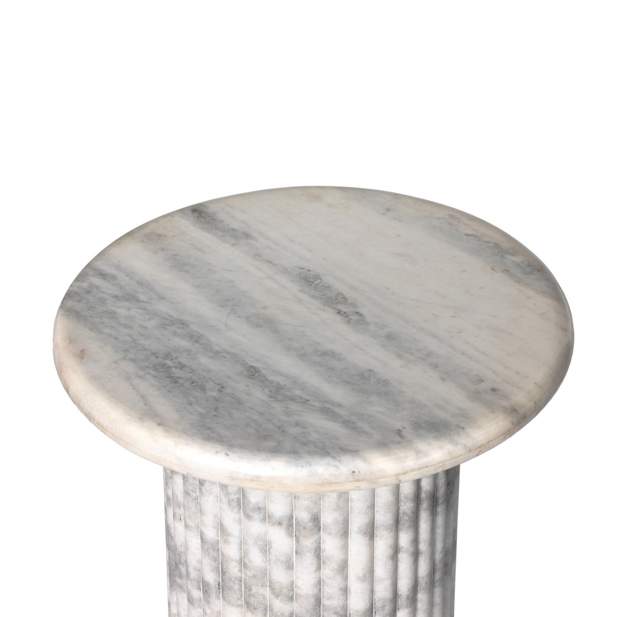 Oranda End Table in Polished White Marble w/ Sealant from Four Hands - Luna Furniture