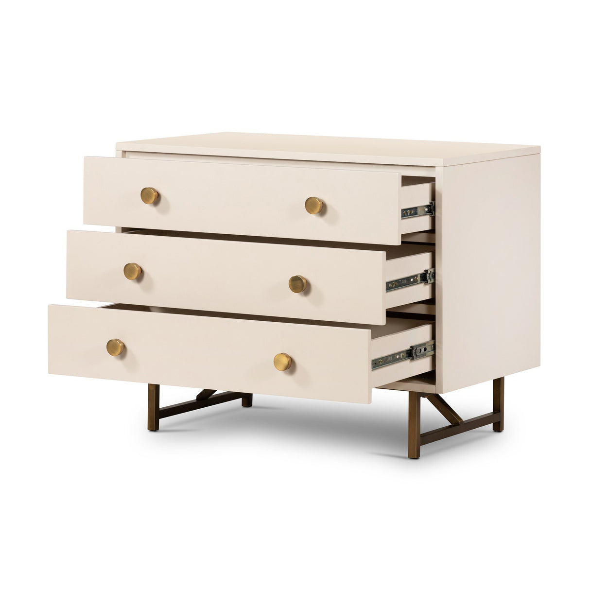 Van Rectangular Nightstand in Matte Alabaster from Four Hands - Luna Furniture