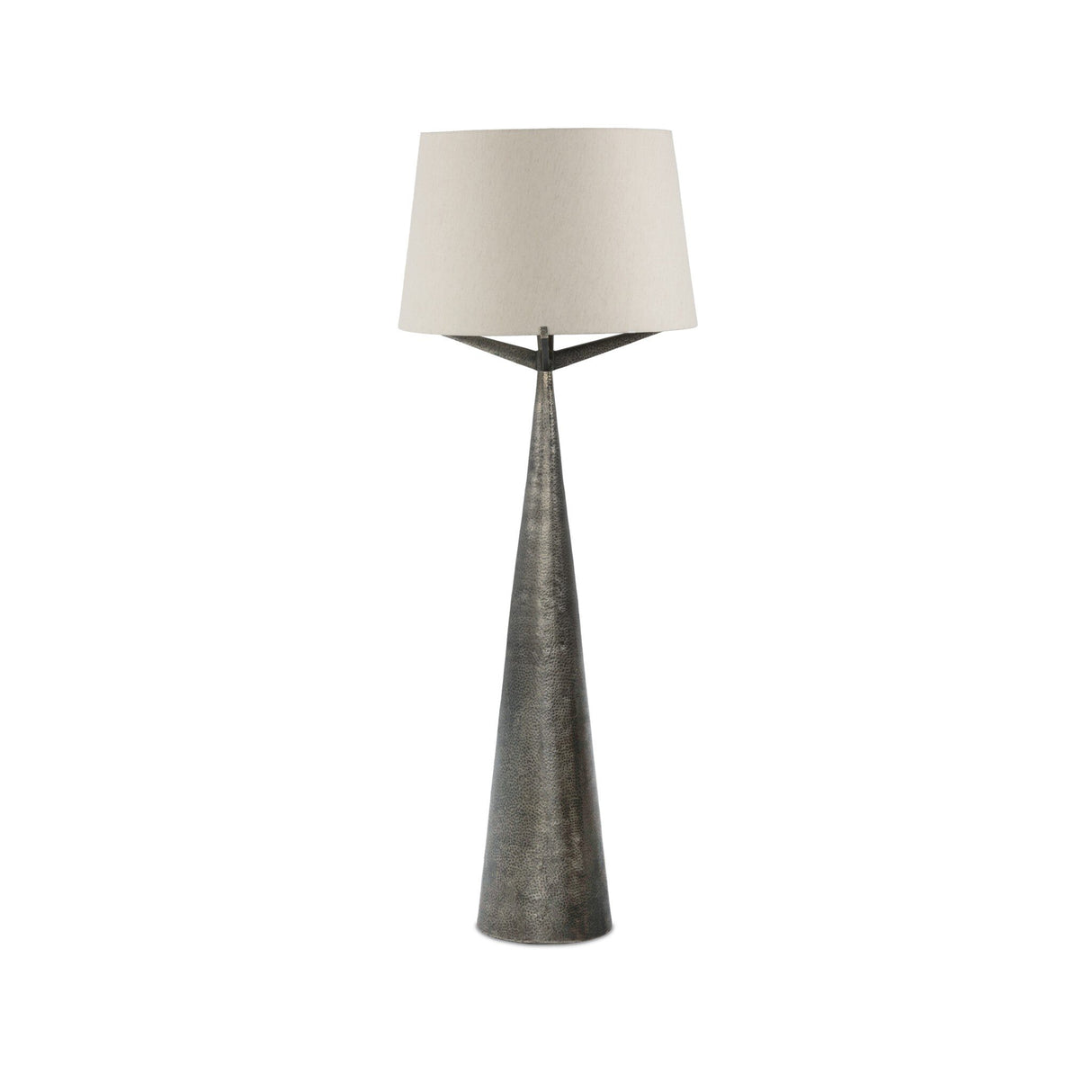 Ziggy Floor Lamp in Hammered Smoked Nickel from Four Hands - Luna Furniture