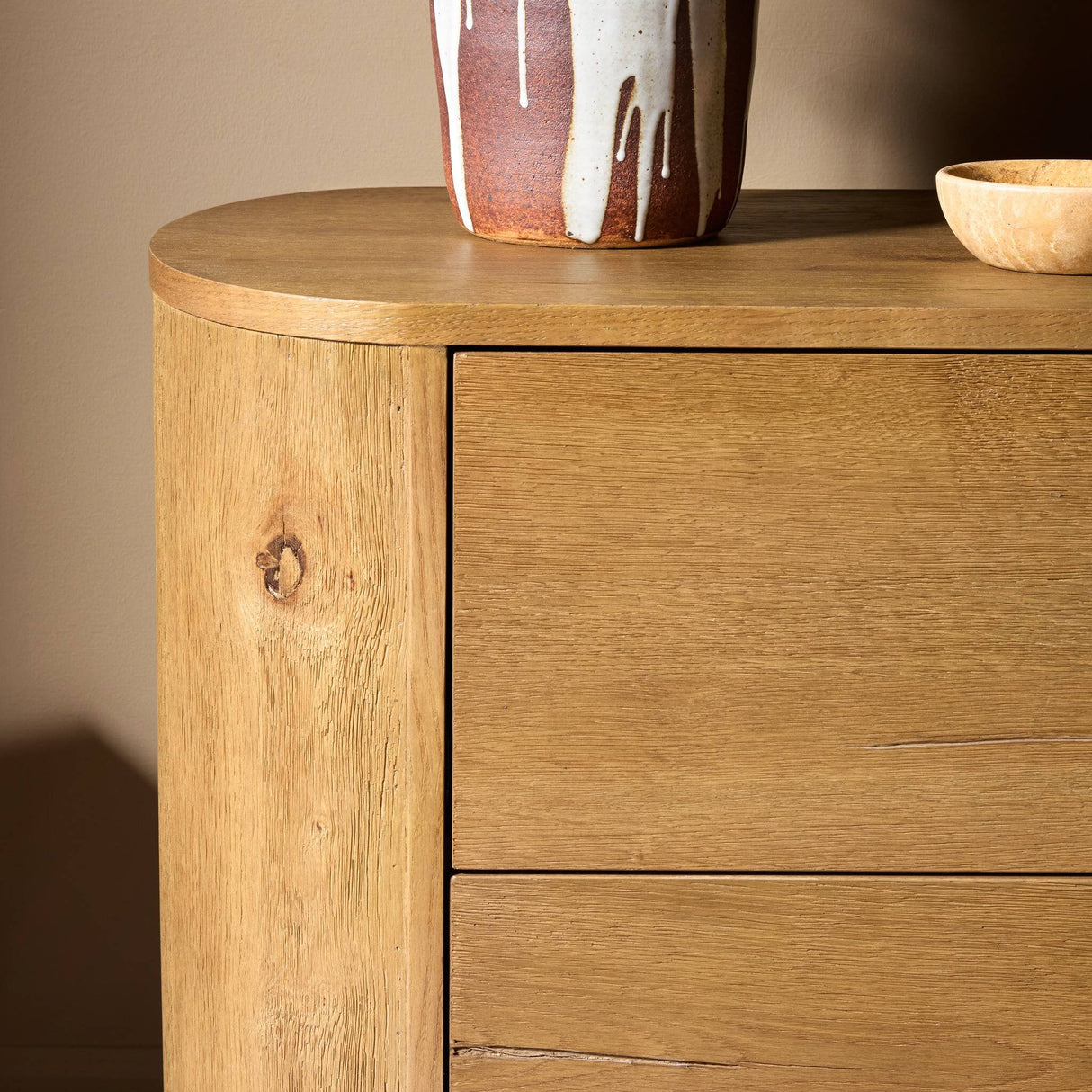 Paden Nightstand in Worn Oak Veneer from Four Hands - Luna Furniture