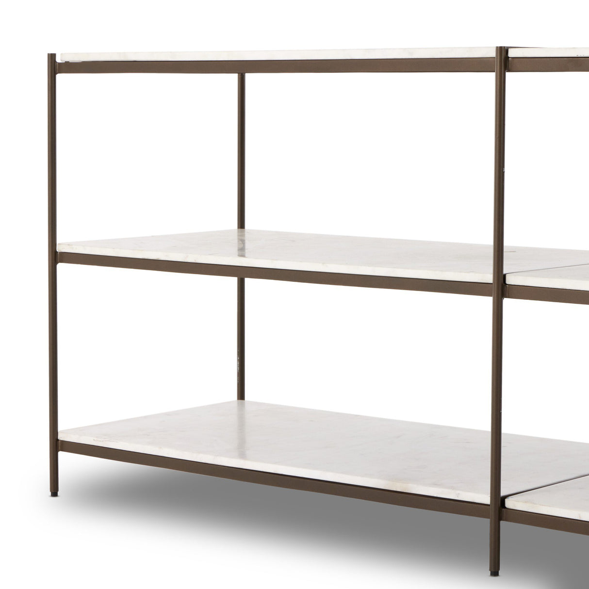 Felix Large Console Table in Antique Brass from Four Hands - Luna Furniture