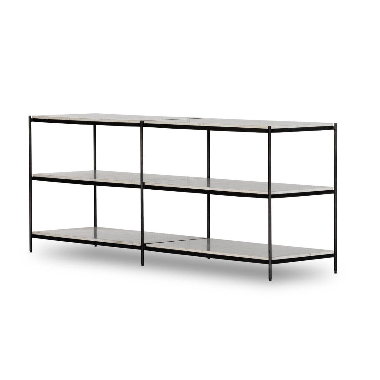 Felix Large Console Table in Hammered Grey W/Clear Powder Coat from Four Hands - Luna Furniture