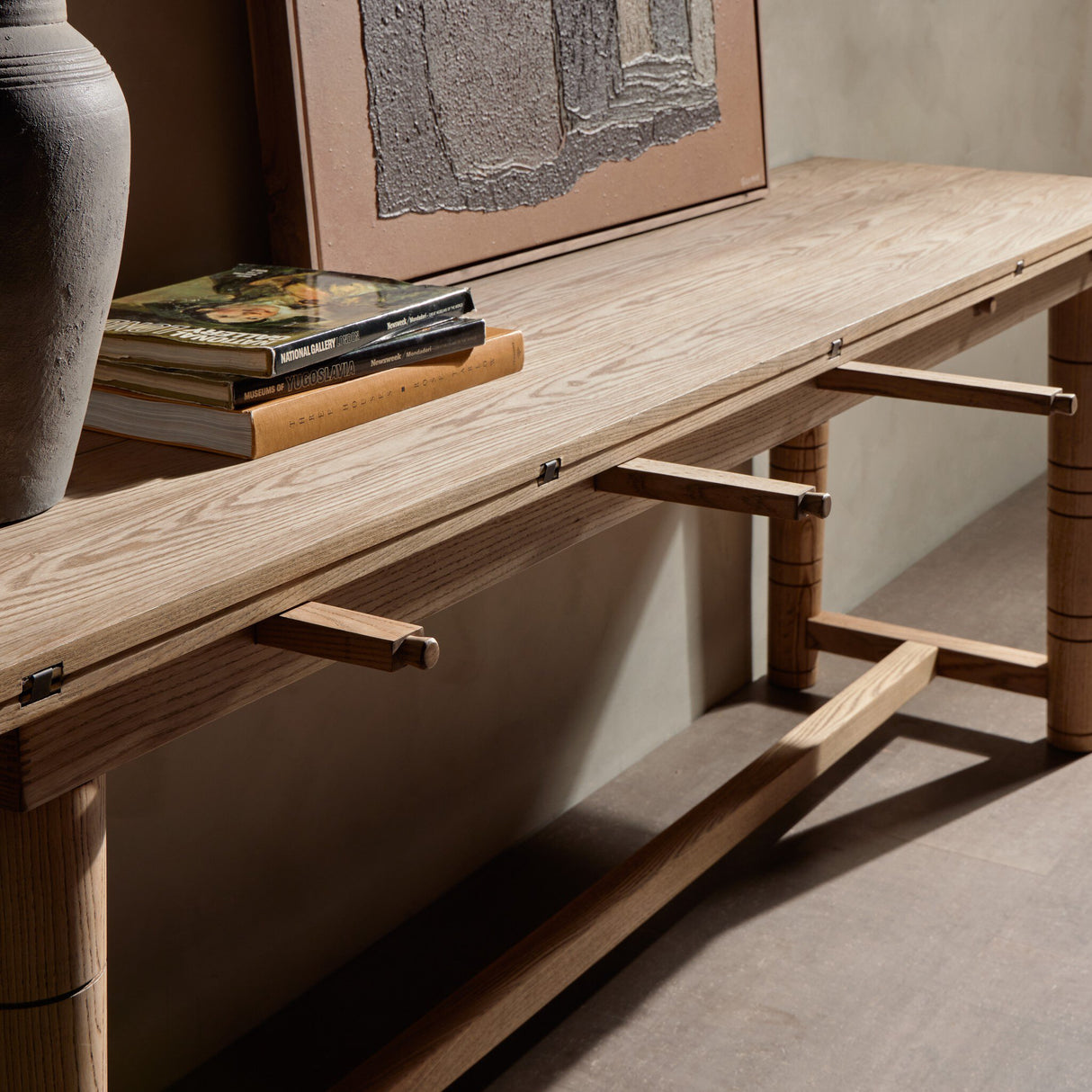 Flip Top Console Table in Toasted Ash from Four Hands - Luna Furniture