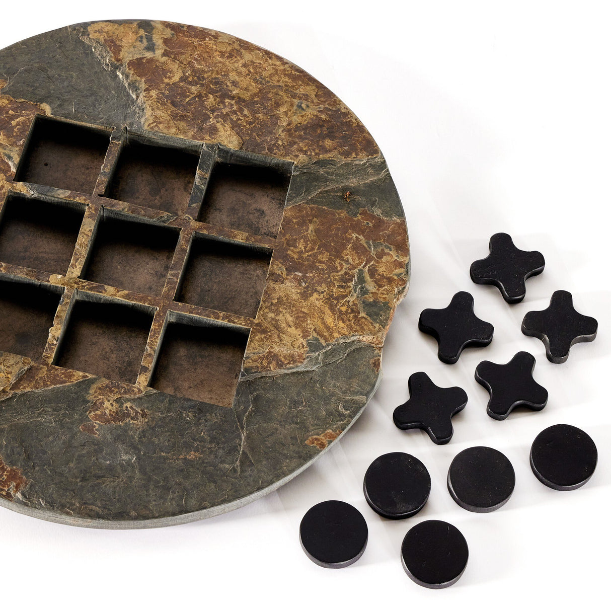 Stone Tic Tac Toe in Grey Stone from Four Hands - Luna Furniture