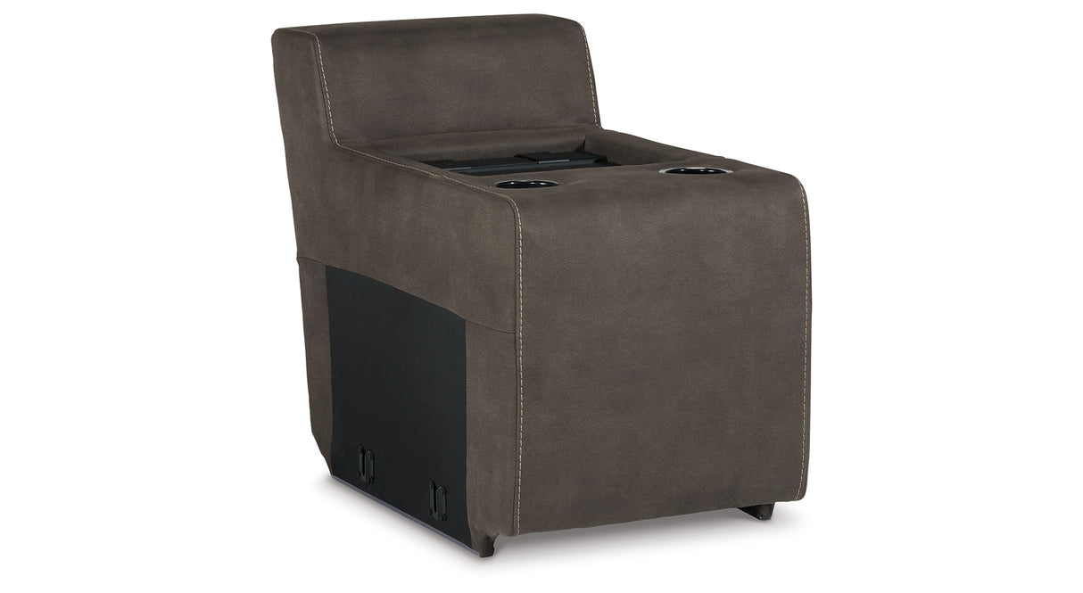 Hoopster Gunmetal Console with Touchscreen from Ashley Furniture - Luna Furniture