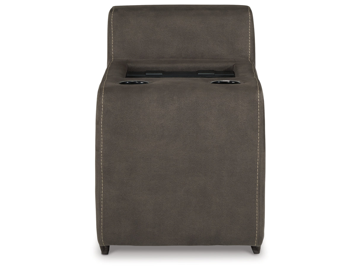 Hoopster Gunmetal Console with Touchscreen from Ashley Furniture - Luna Furniture