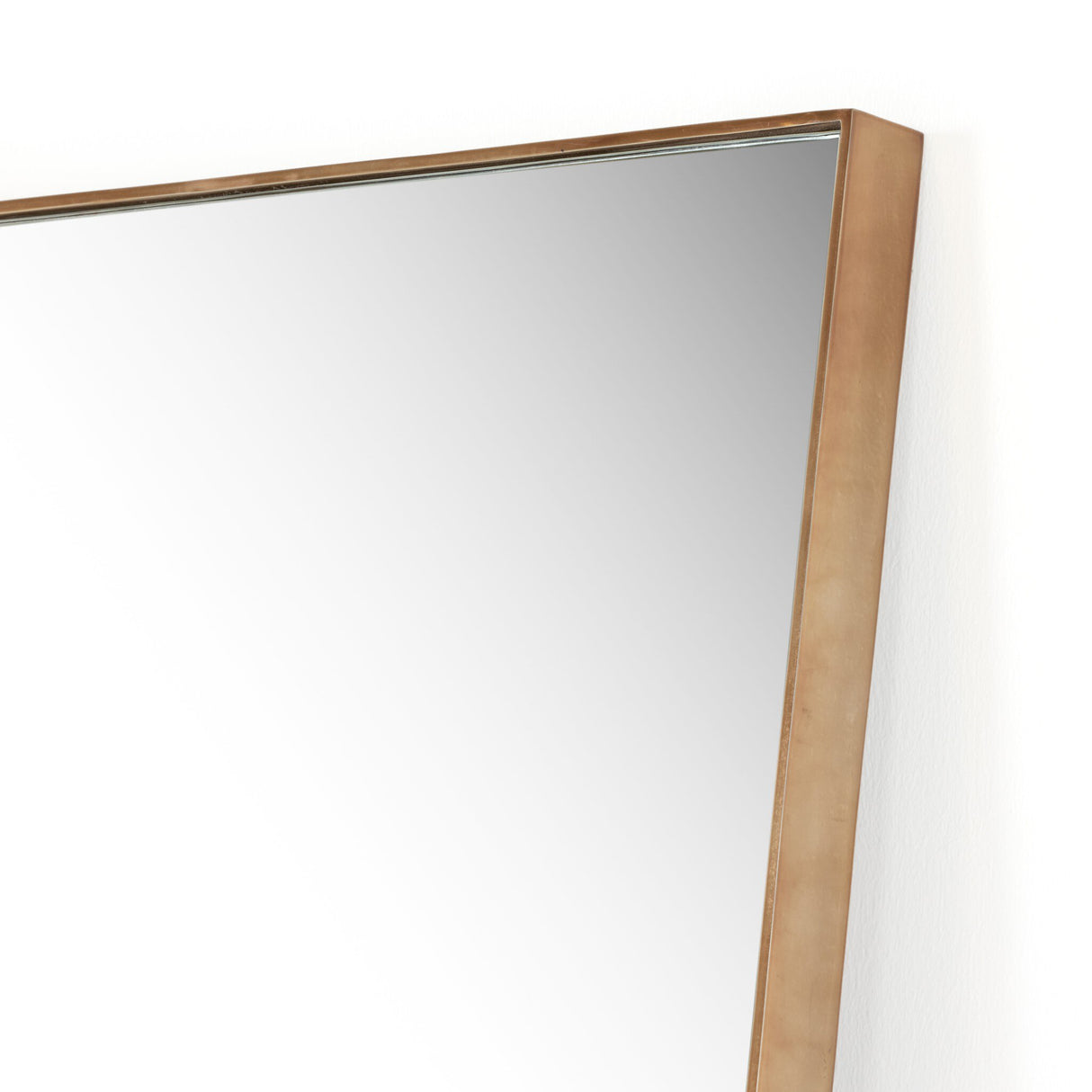 Georgina Rectangle Floor Mirror in Polished Brass from Four Hands - Luna Furniture