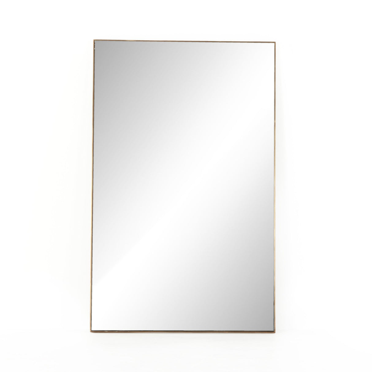 Georgina Rectangle Floor Mirror in Polished Brass from Four Hands - Luna Furniture