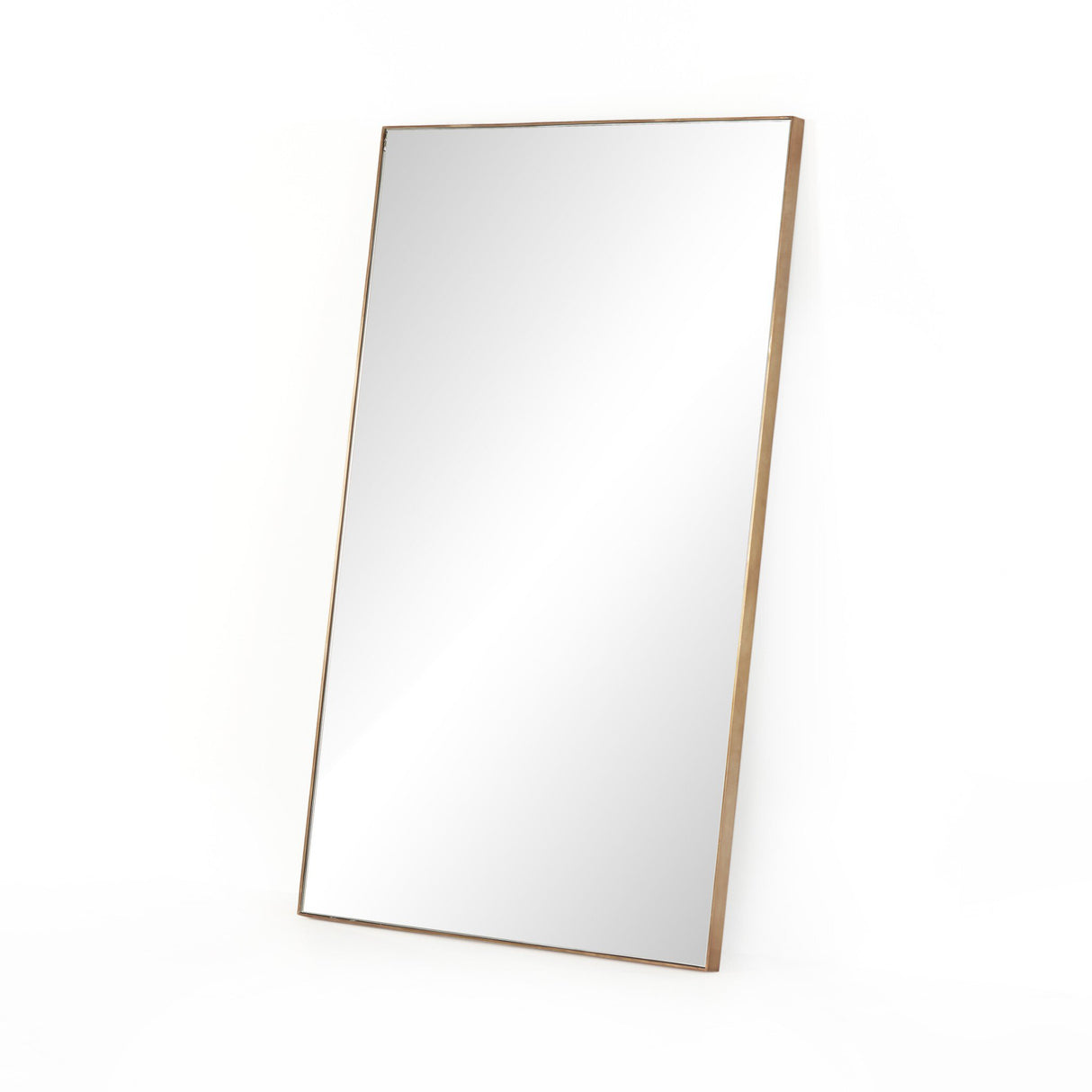 Georgina Rectangle Floor Mirror in Polished Brass from Four Hands - Luna Furniture