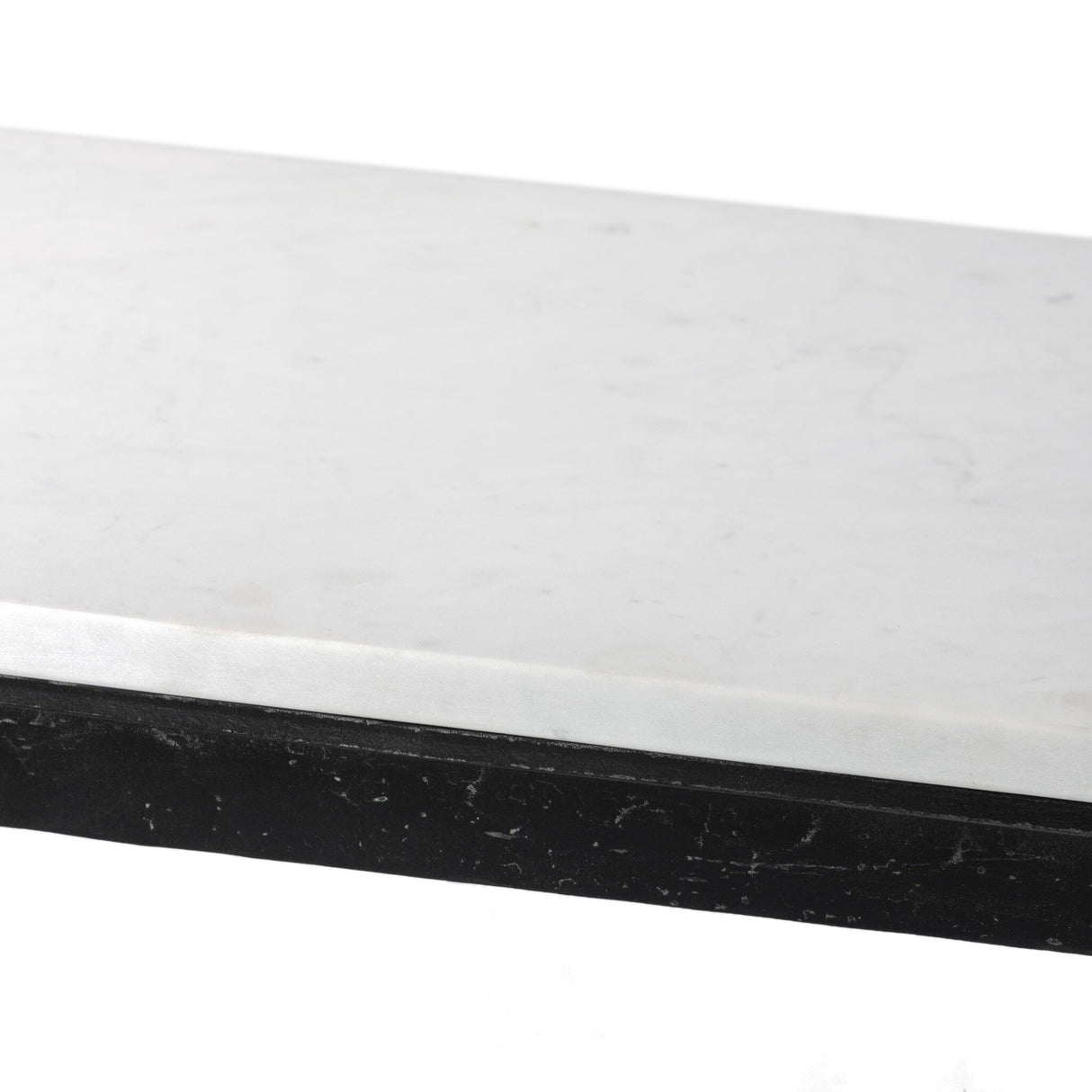 Hammered Iron Console Table in White Marble from Four Hands - Luna Furniture