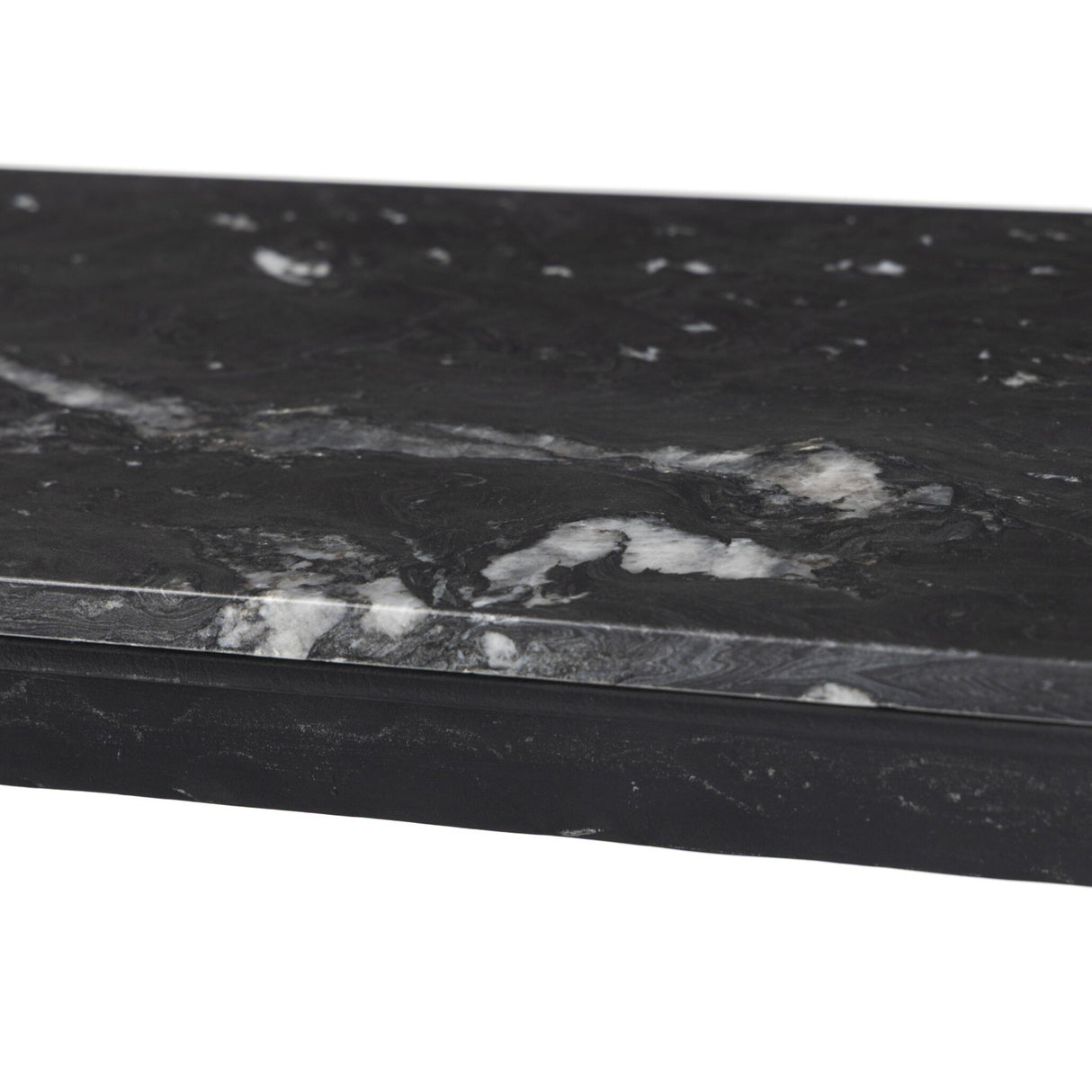 Hammered Iron Console Table in Charcoal Marble from Four Hands - Luna Furniture