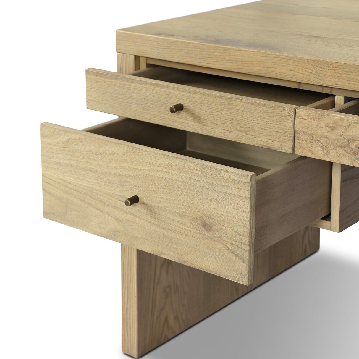 Torrington Desk in Sandy Oak Resawn from Four Hands - Luna Furniture