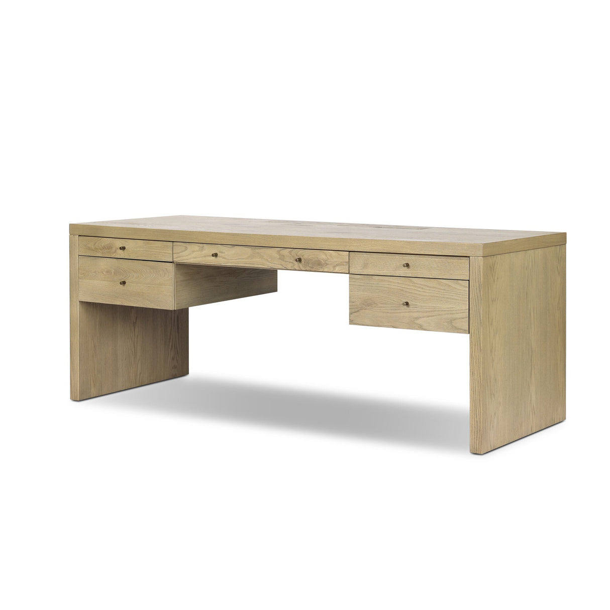 Torrington Desk in Sandy Oak Resawn from Four Hands - Luna Furniture