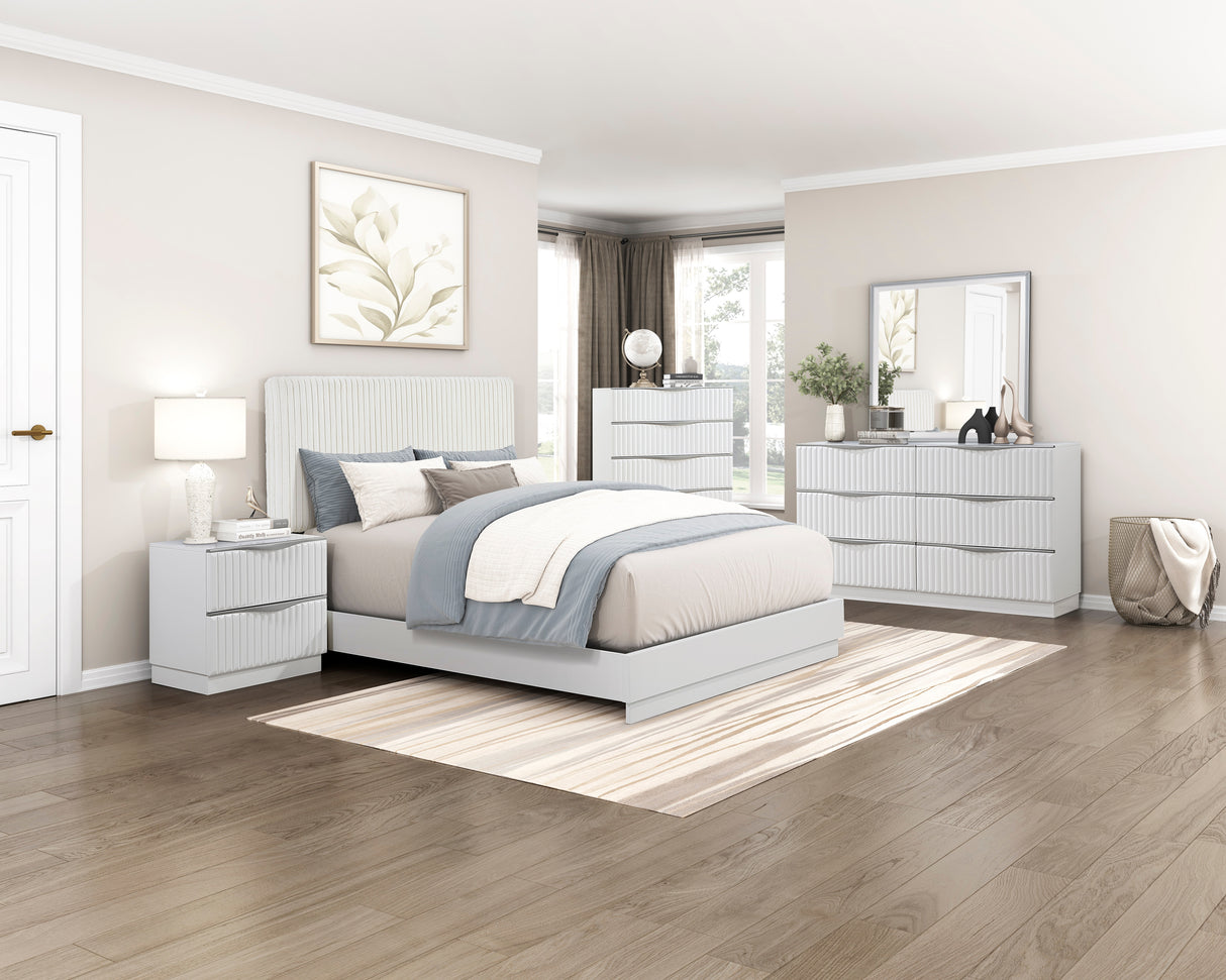 Linea Pearl White California King Bed from Homelegance - Luna Furniture