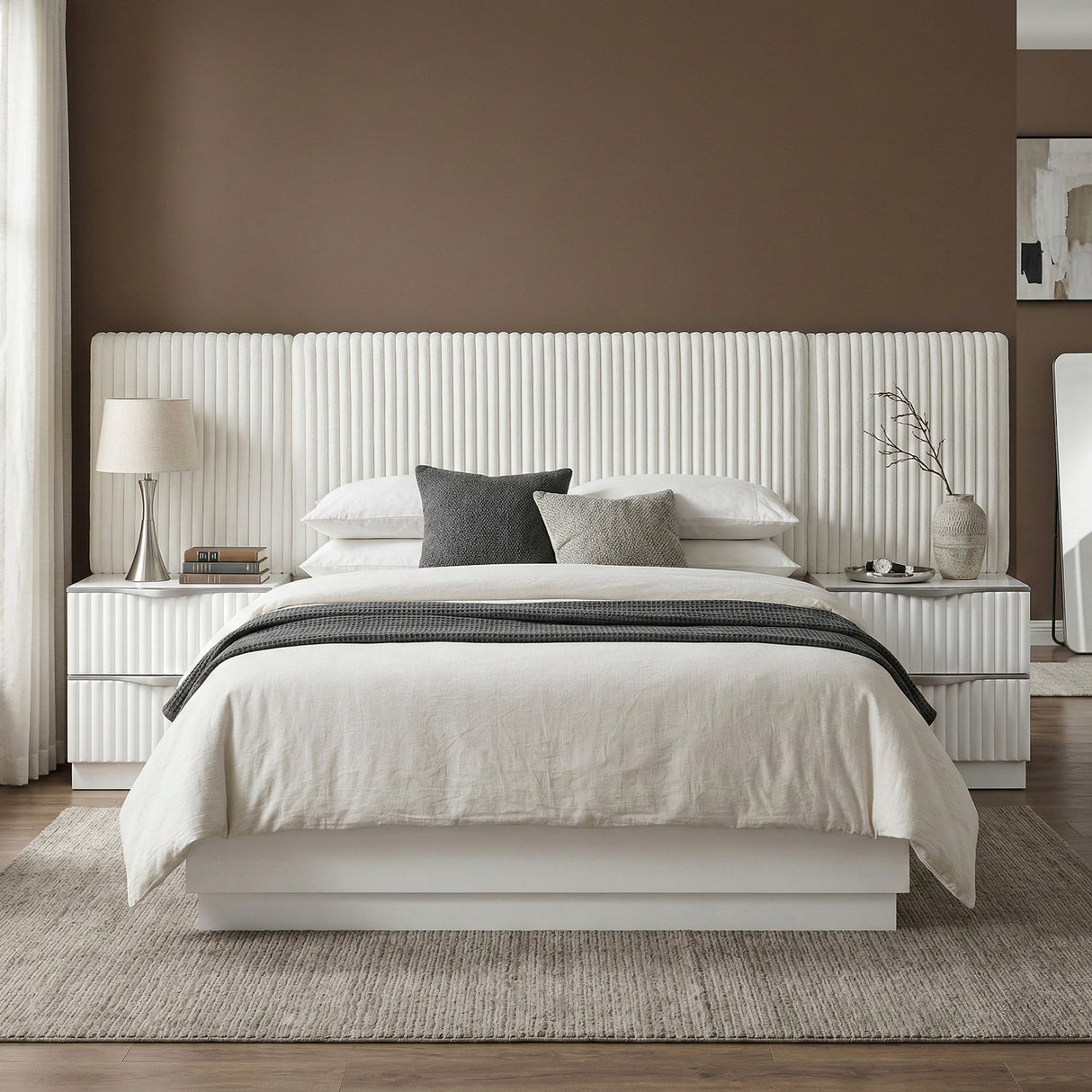 Linea Pearl White Eastern King Bed from Homelegance - Luna Furniture
