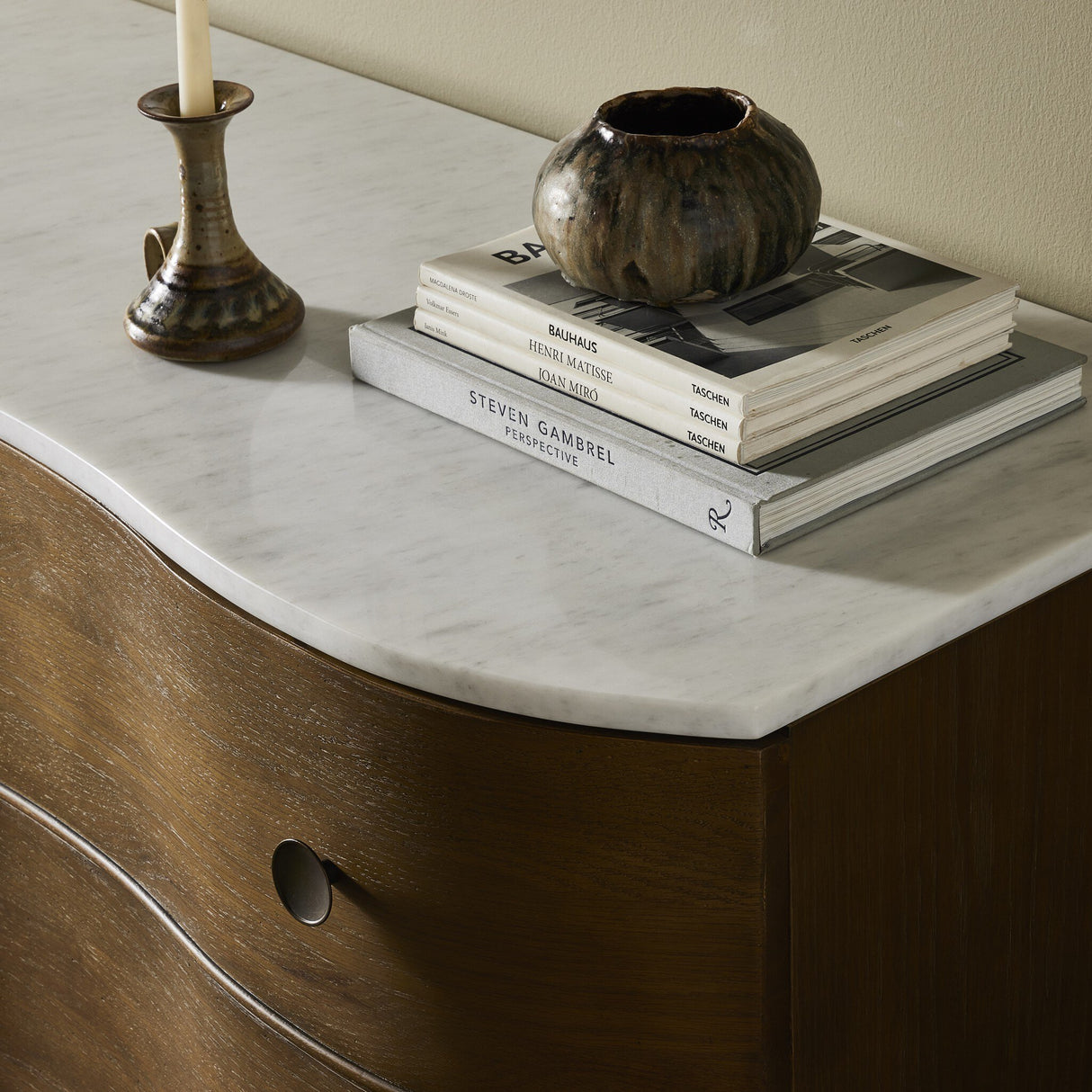 Tiago Marble Chest in Toasted Oak Veneer from Four Hands - Luna Furniture