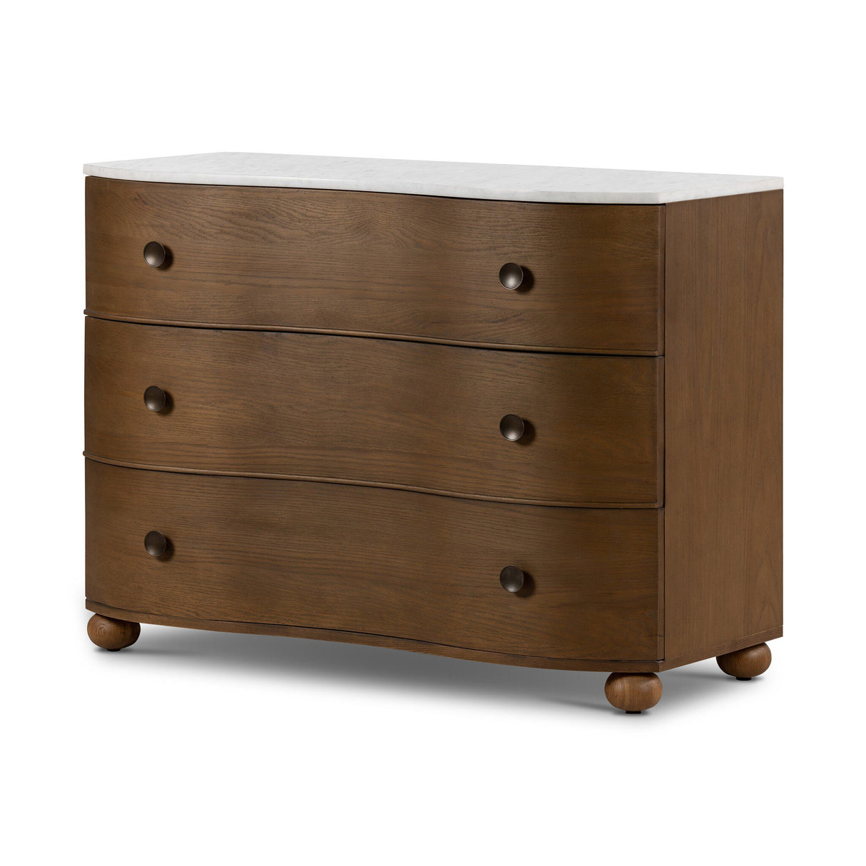 Tiago Marble Chest in Toasted Oak Veneer from Four Hands - Luna Furniture