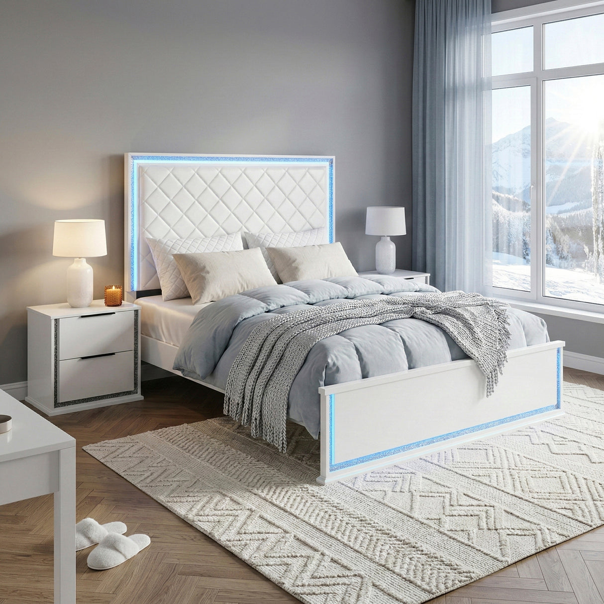 Lumin Pearl White Eastern King Bed from Homelegance - Luna Furniture
