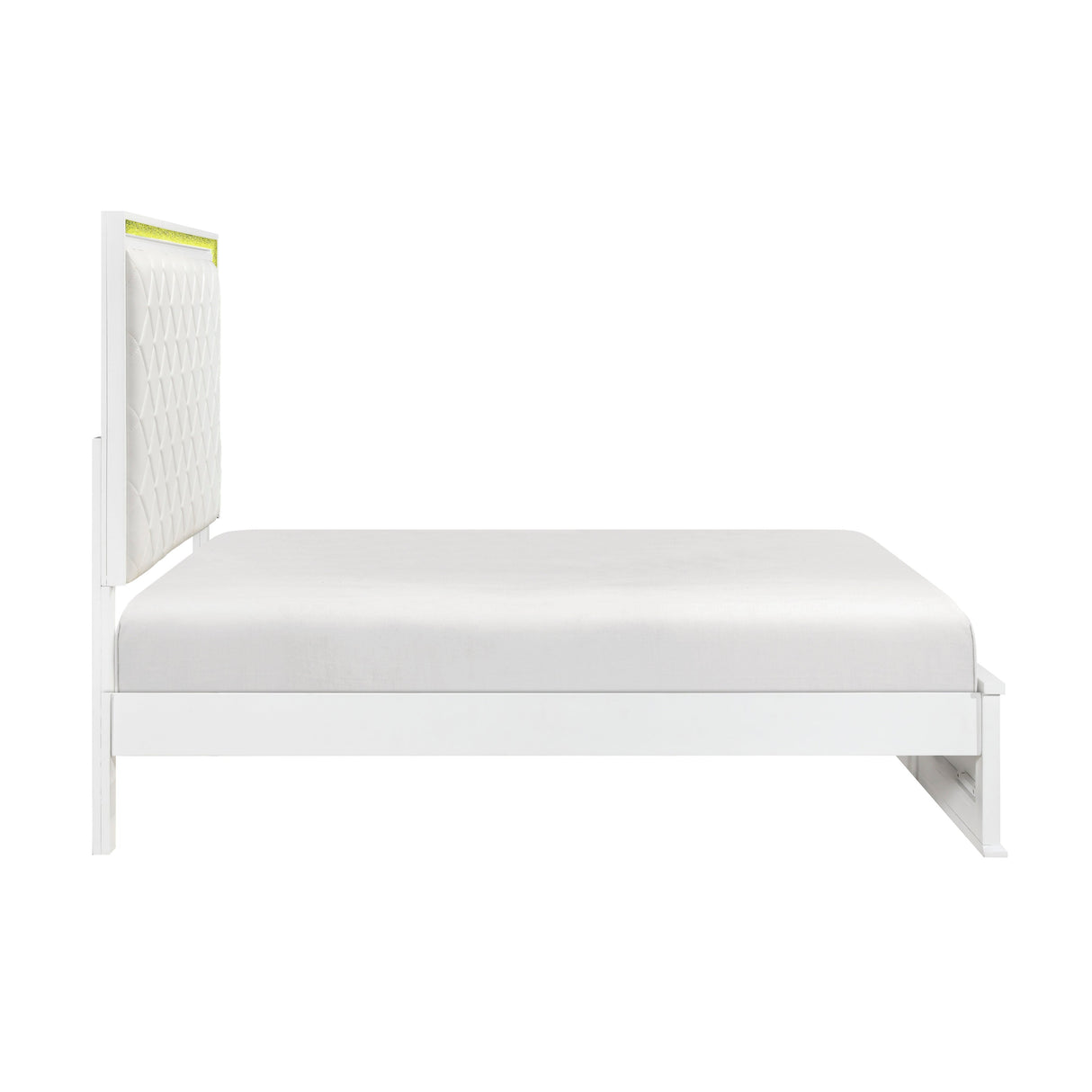Lumin Pearl White LED Panel King Bed from Homelegance - Luna Furniture