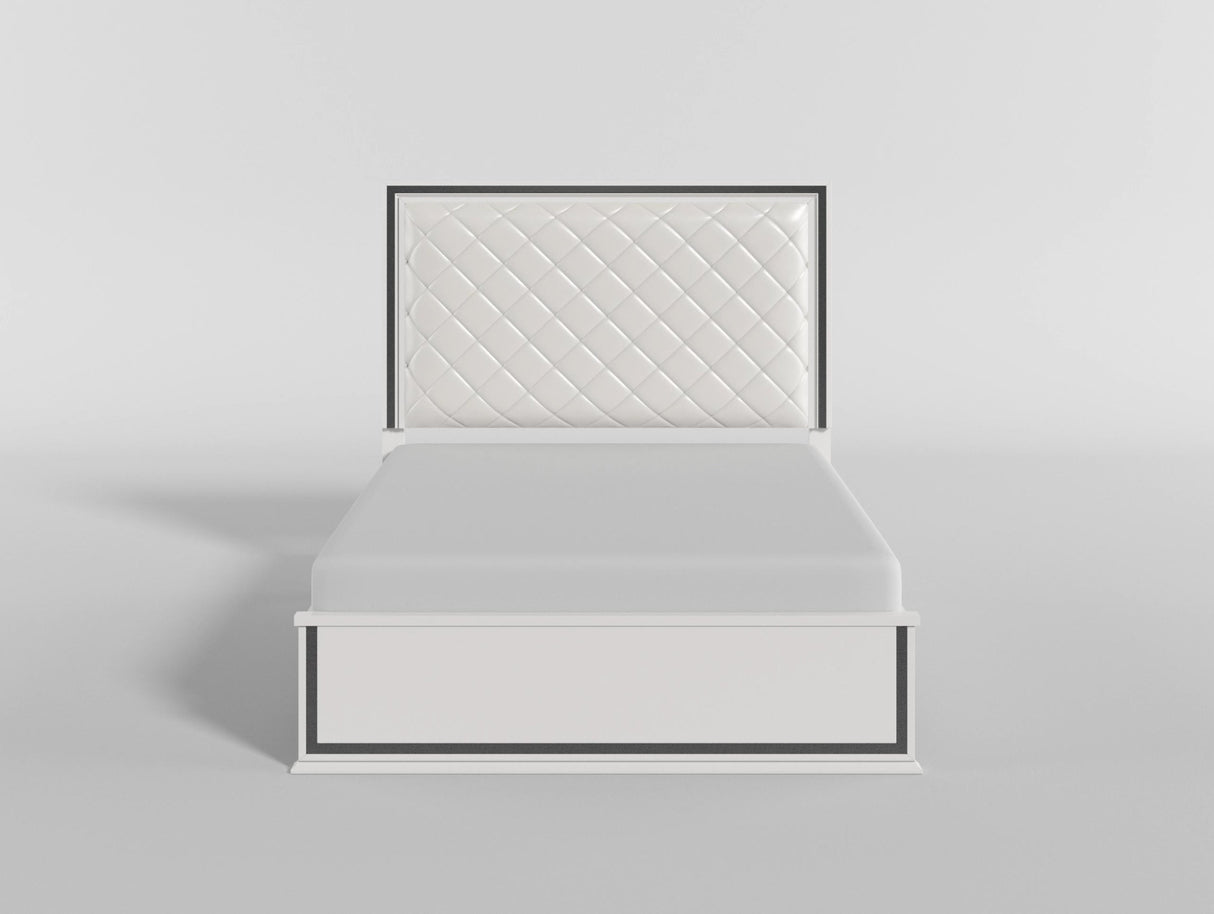 Lumin Pearl White LED Panel King Bed from Homelegance - Luna Furniture