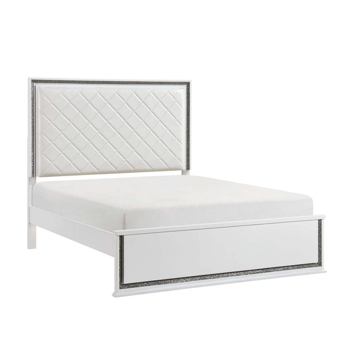 Lumin Pearl White LED Panel King Bed from Homelegance - Luna Furniture