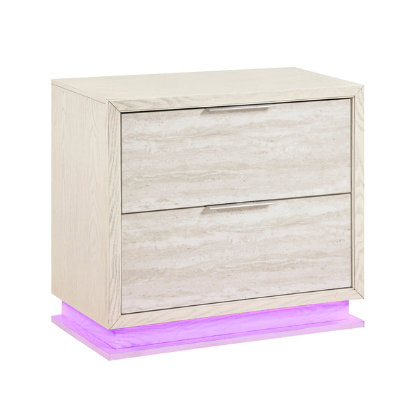 Noctis White/Light Gray Night Stand