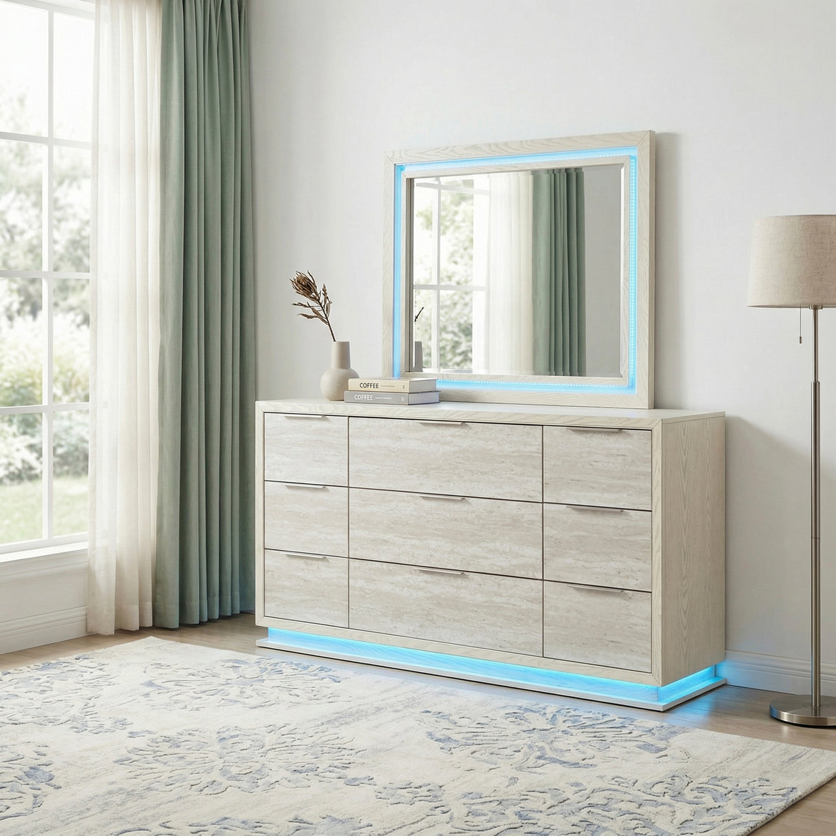 Noctis White/Light Gray Mirror from Homelegance - Luna Furniture