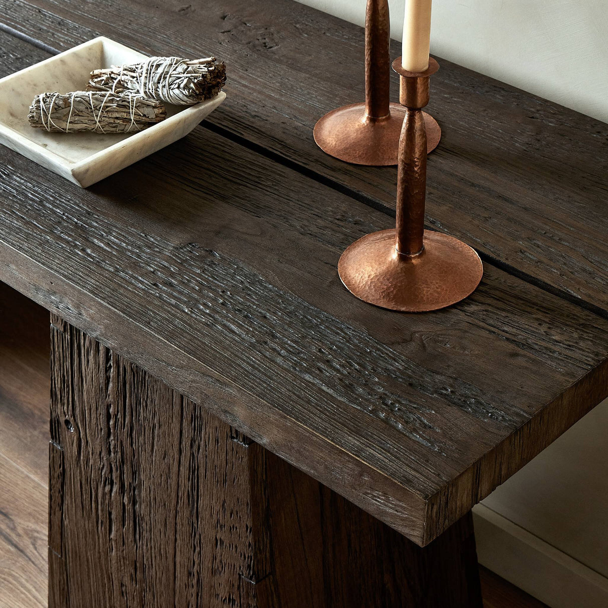 Atlas Console Table in Smoked Alder from Four Hands - Luna Furniture