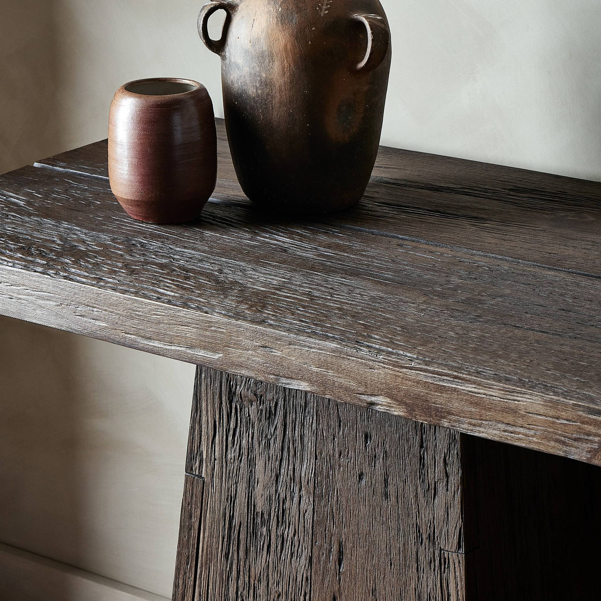 Atlas Console Table in Smoked Alder from Four Hands - Luna Furniture