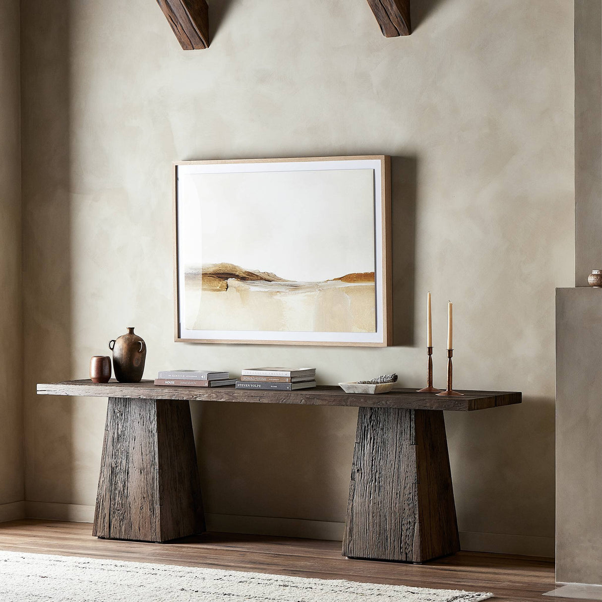 Atlas Console Table in Smoked Alder from Four Hands - Luna Furniture