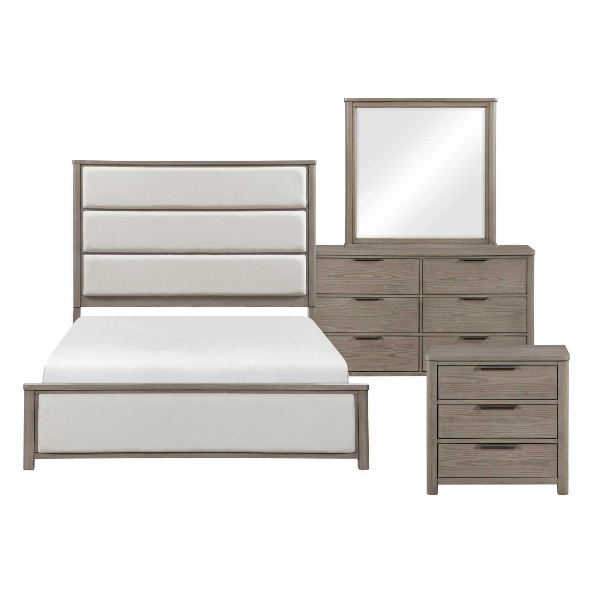 Dalston Light Gray/Beige 5pc Set (QB+NS+DR+MR+CH) from Homelegance - Luna Furniture