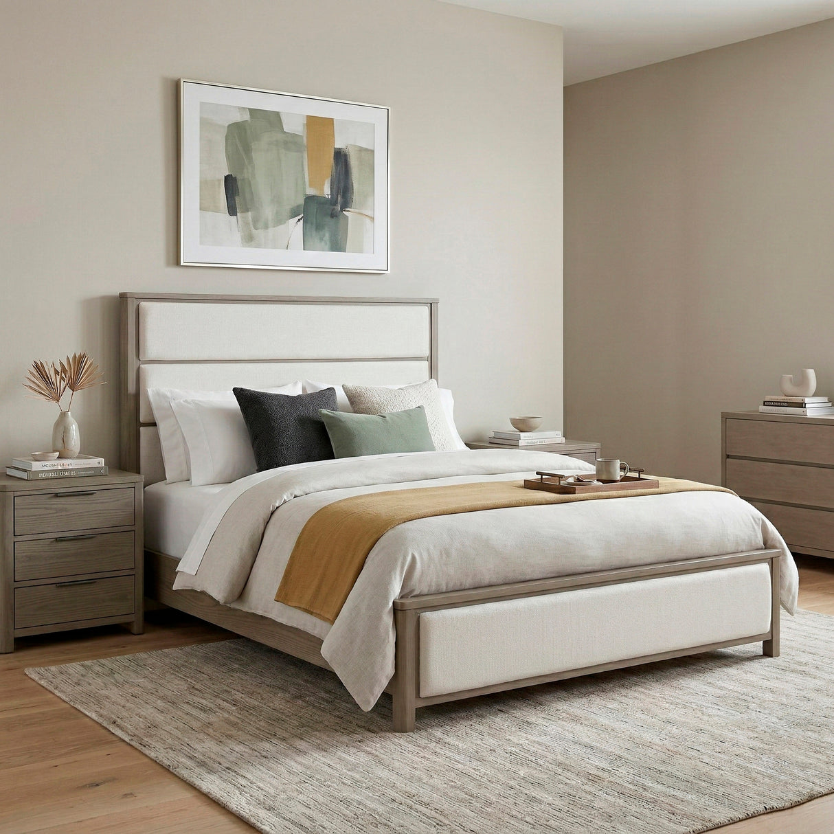 Dalston Light Gray/Beige Queen Bed from Homelegance - Luna Furniture