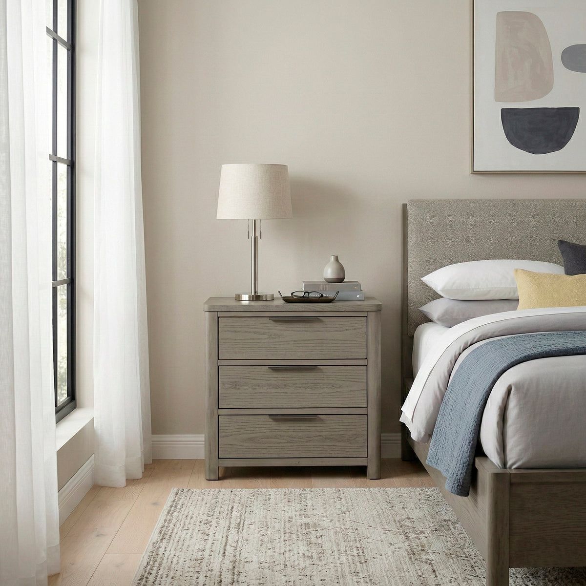 Dalston Light Gray Night Stand from Homelegance - Luna Furniture