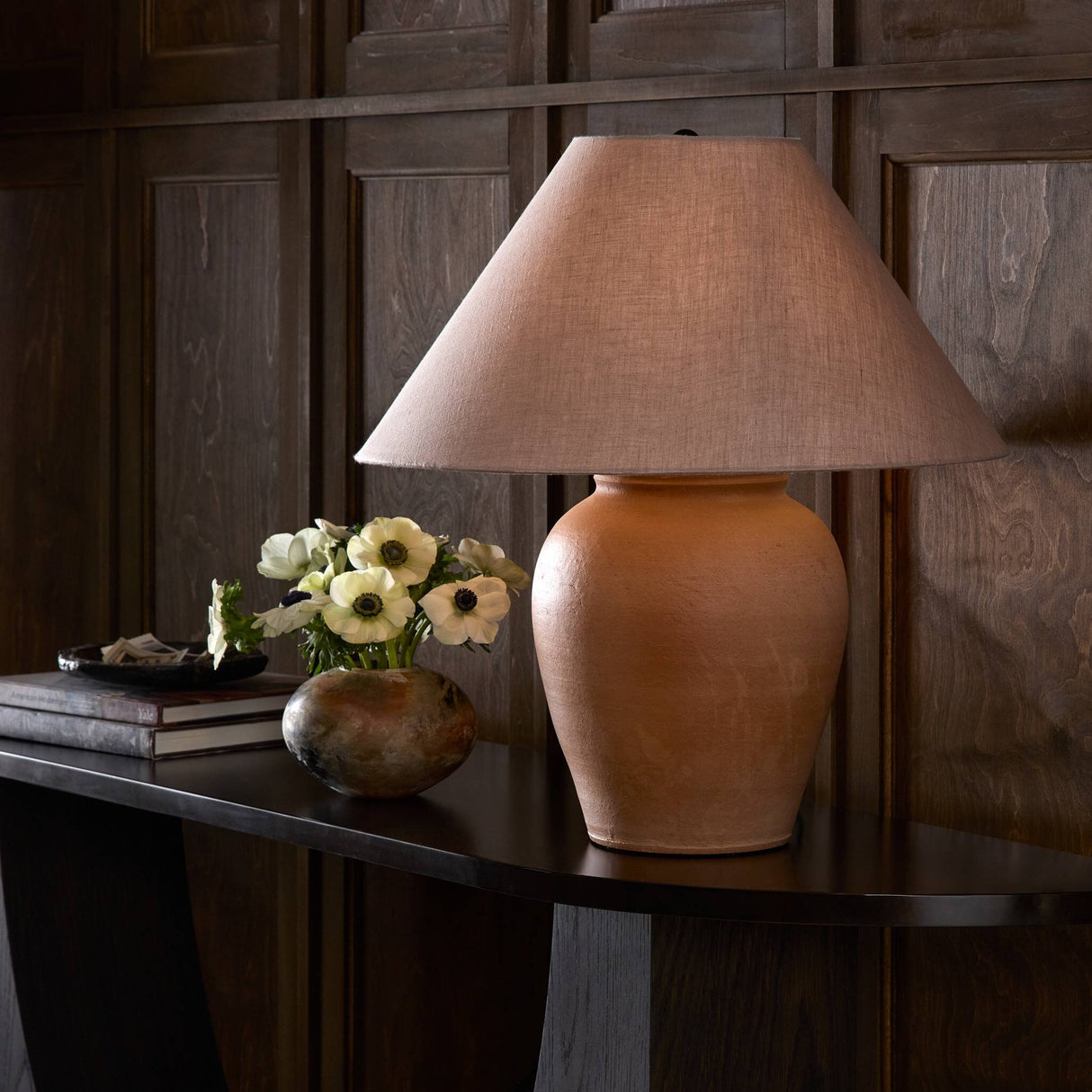 Russo Table Lamp in Aged Natural Terracotta from Four Hands - Luna Furniture