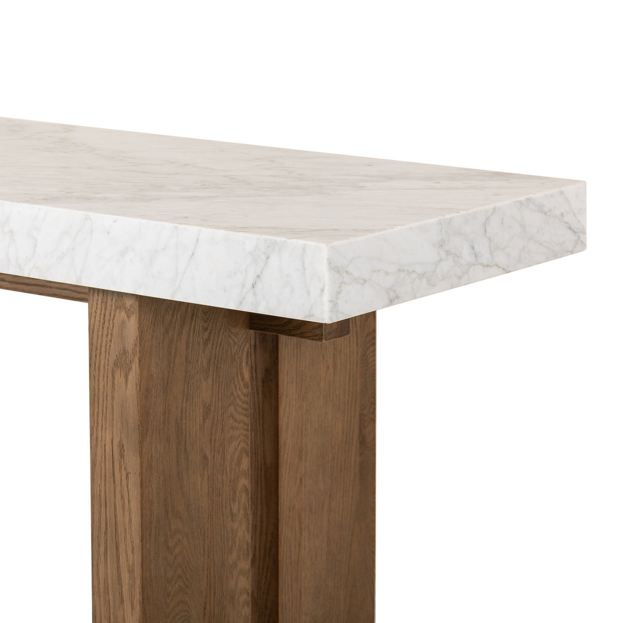 Olympia Console Table in White Carrara Marble from Four Hands - Luna Furniture