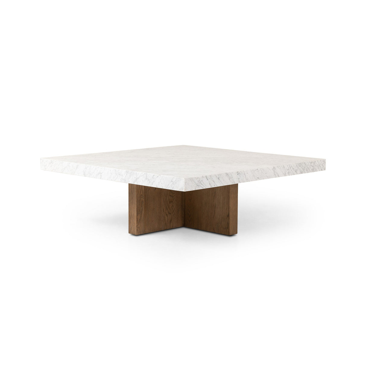 Bellamy Square Coffee Table in White Carrara Marble from Four Hands - Luna Furniture