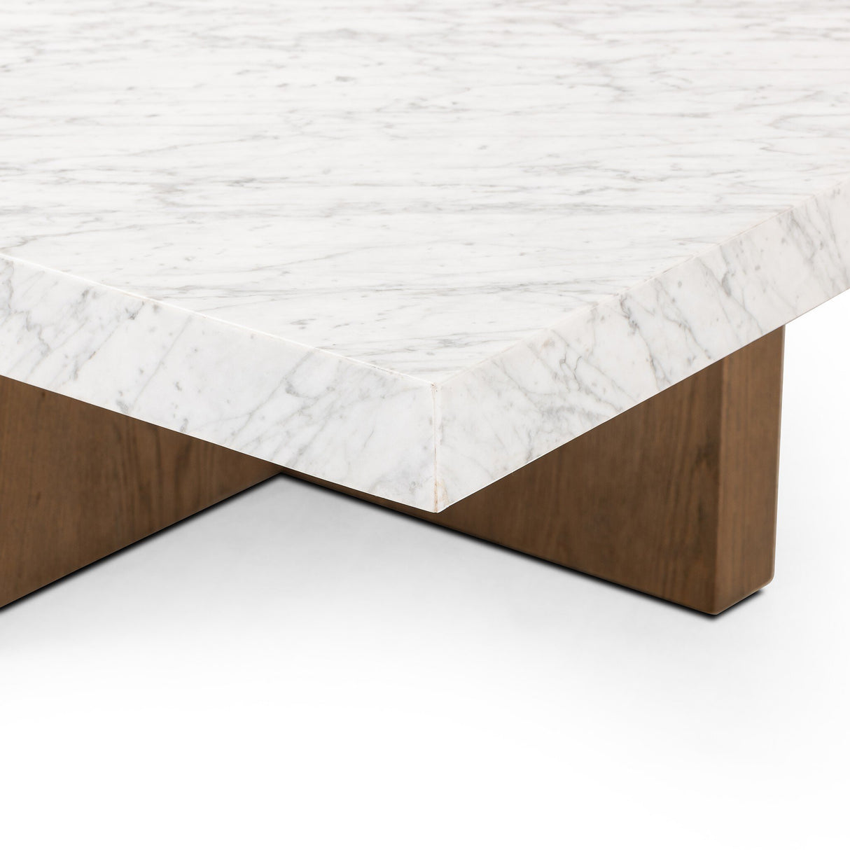 Bellamy Square Coffee Table in White Carrara Marble from Four Hands - Luna Furniture