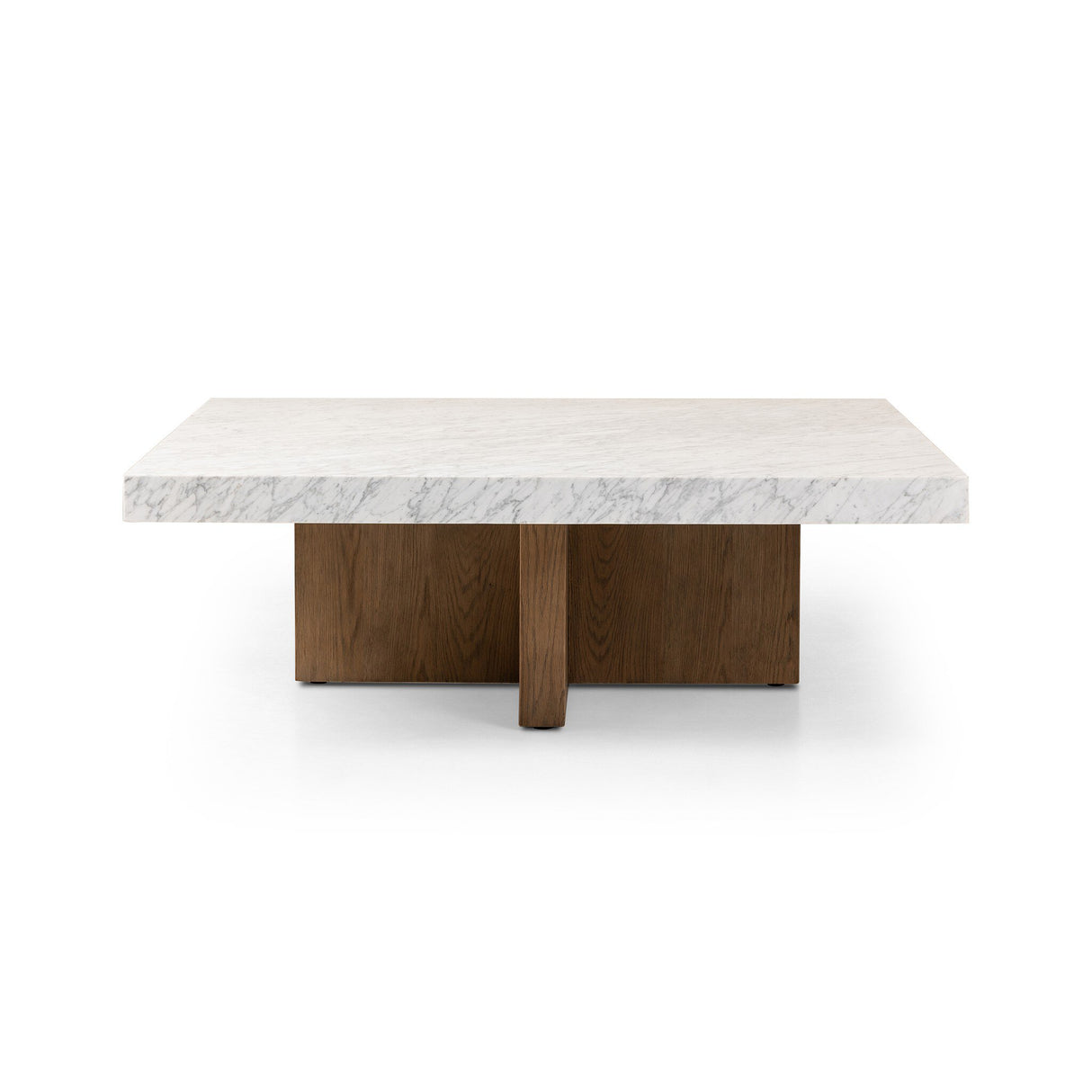 Bellamy Square Coffee Table in White Carrara Marble from Four Hands - Luna Furniture