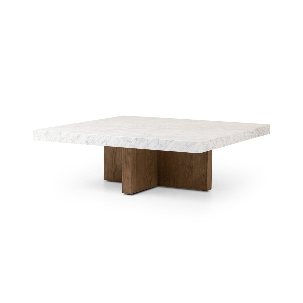 Bellamy Square Coffee Table in White Carrara Marble from Four Hands - Luna Furniture