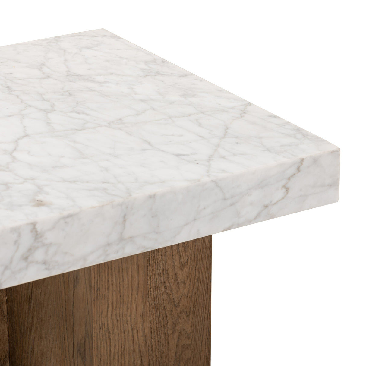 Bellamy End Table in White Carrara Marble from Four Hands - Luna Furniture
