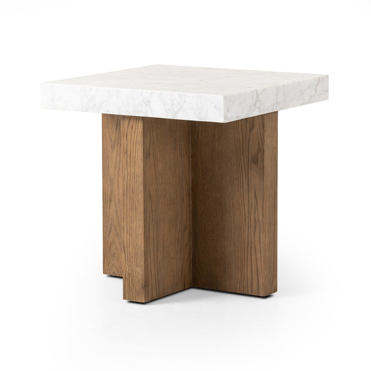 Bellamy End Table in White Carrara Marble from Four Hands - Luna Furniture