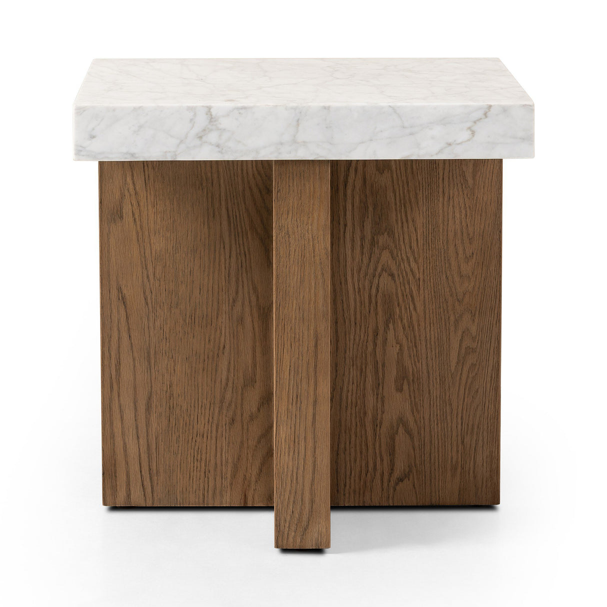 Bellamy End Table in White Carrara Marble from Four Hands - Luna Furniture