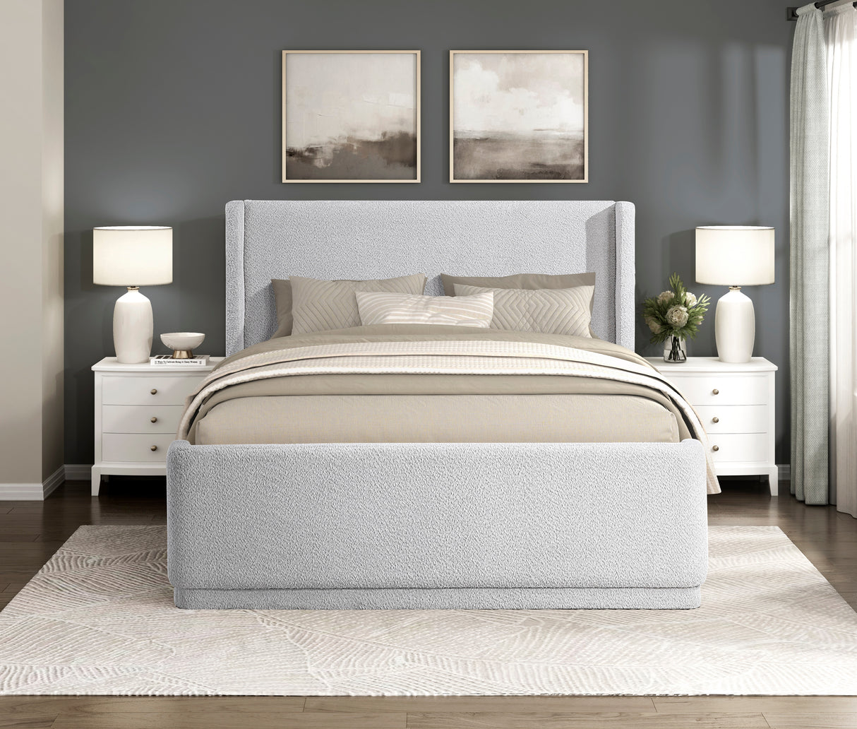 Carmel Light Gray Eastern King Platform Bed from Homelegance - Luna Furniture