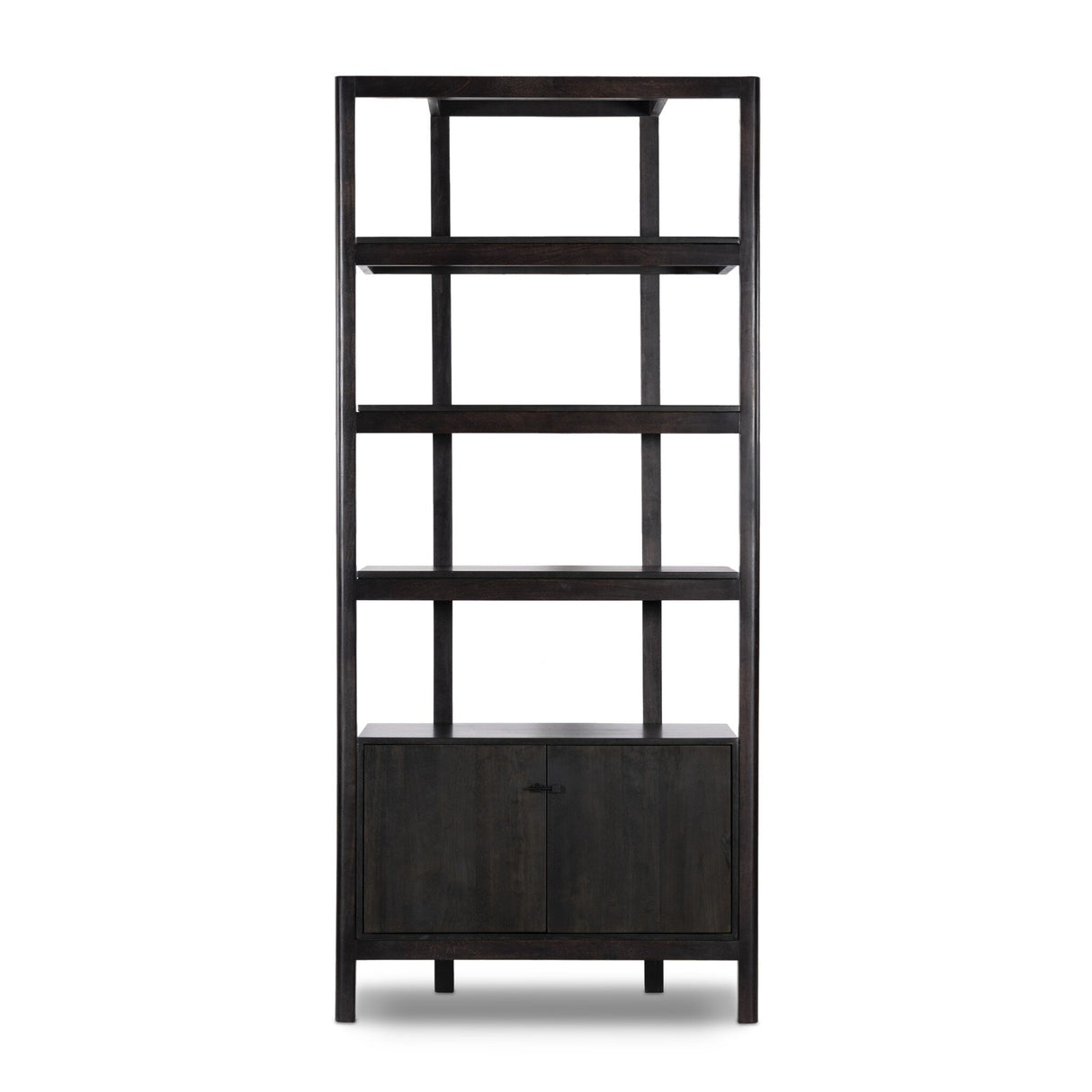 Reza Bookcase in Worn Black Acacia from Four Hands - Luna Furniture