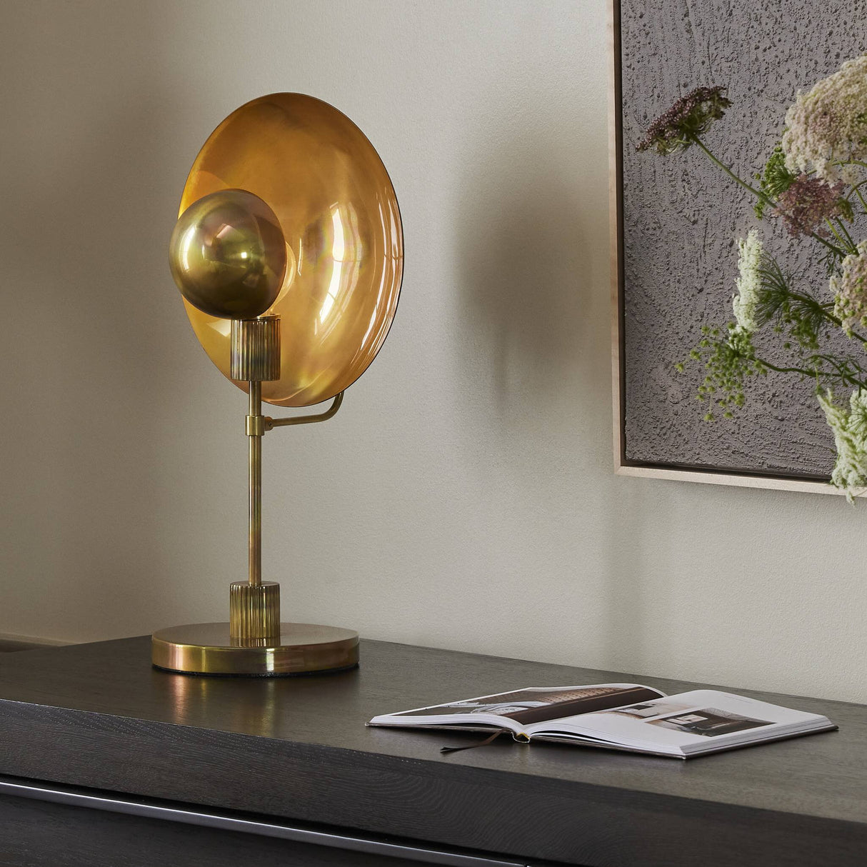 Lund Table Lamp in Burnt Brass from Four Hands - Luna Furniture